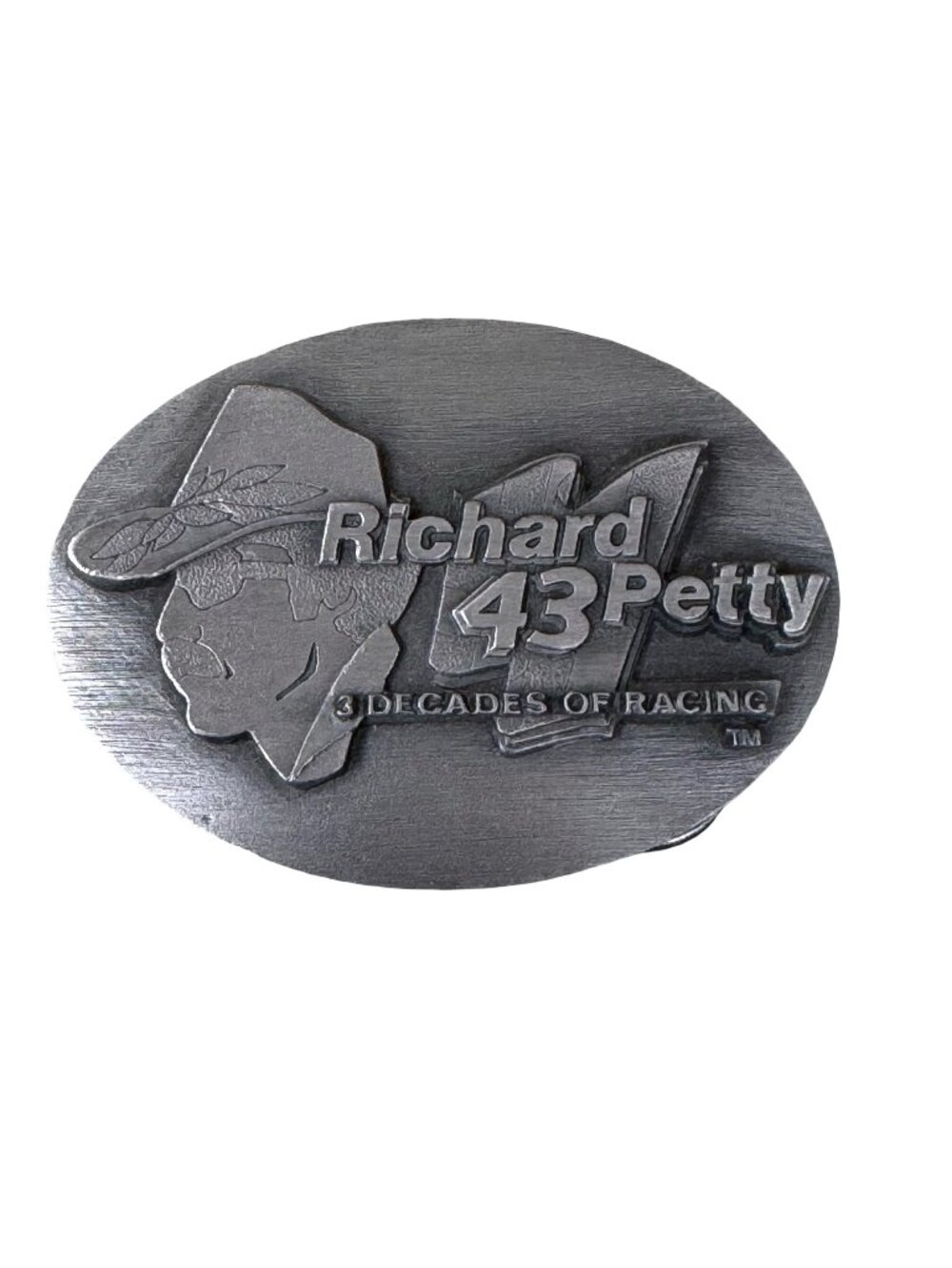 Richard Petty vintage 1991 Nascar Belt Buckle Original Vtg Authentic SIlver Tone